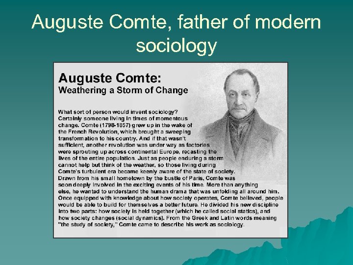 Auguste Comte, father of modern sociology 