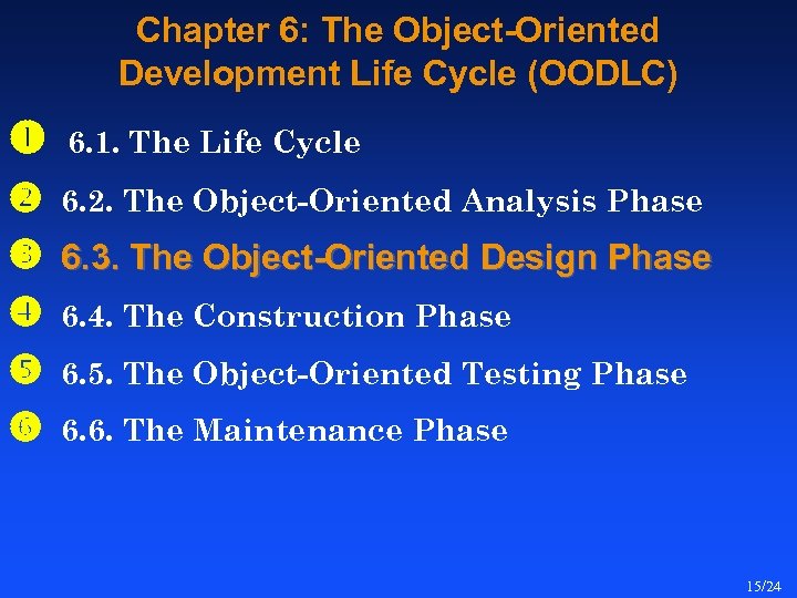 Chapter 6: The Object-Oriented Development Life Cycle (OODLC) 6. 1. The Life Cycle 6.