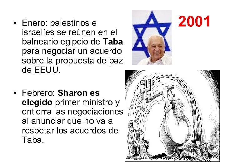  • Enero: palestinos e israelíes se reúnen en el balneario egipcio de Taba