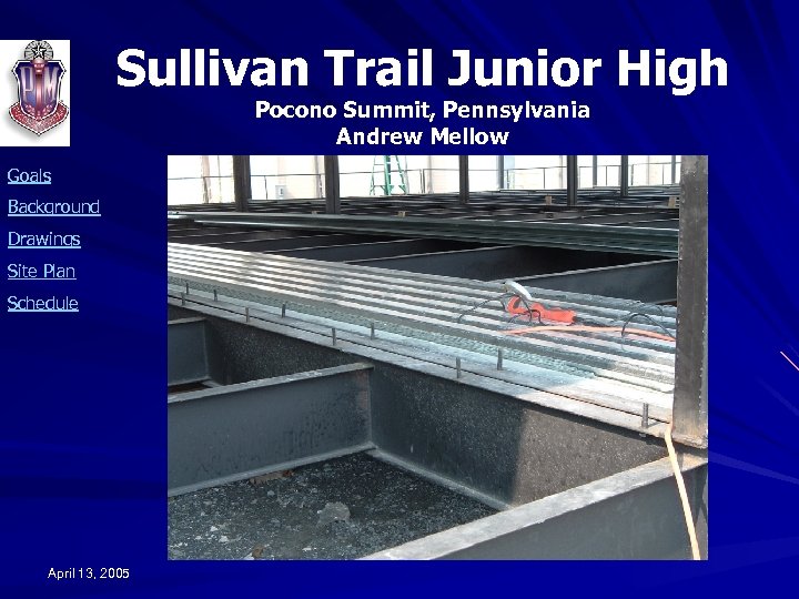 Sullivan Trail Junior High Pocono Summit, Pennsylvania Andrew Mellow Goals Background Drawings Site Plan