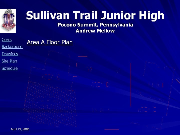 Sullivan Trail Junior High Pocono Summit, Pennsylvania Andrew Mellow Goals Background Area A Floor