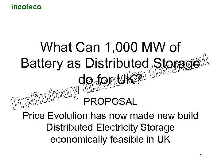 incoteco What Can 1, 000 MW of Battery as Distributed Storage do for UK?