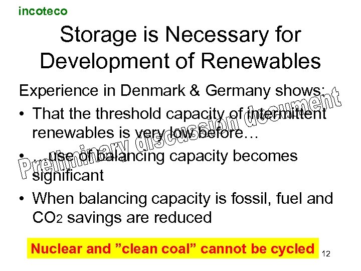 incoteco Storage is Necessary for Development of Renewables Experience in Denmark & Germany shows: