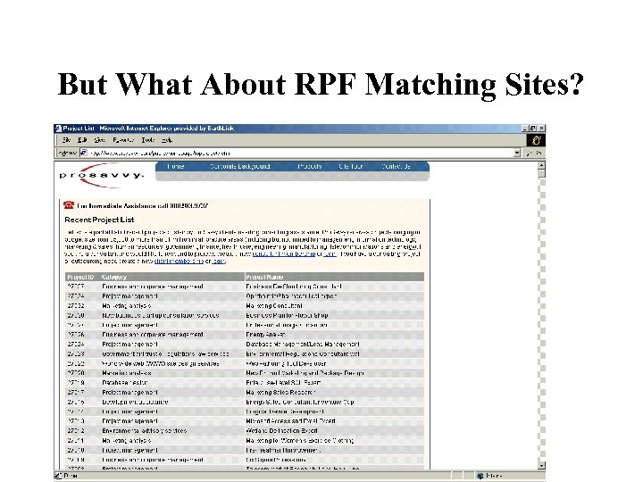 But What About RPF Matching Sites? 