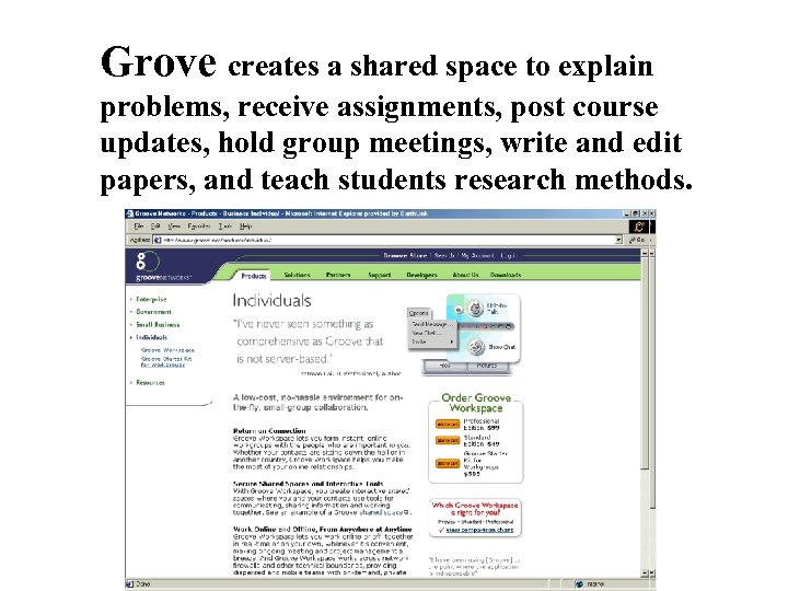 Grove creates a shared space to explain problems, receive assignments, post course updates, hold