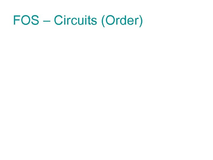 FOS – Circuits (Order) 