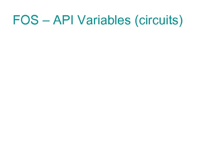 FOS – API Variables (circuits) 