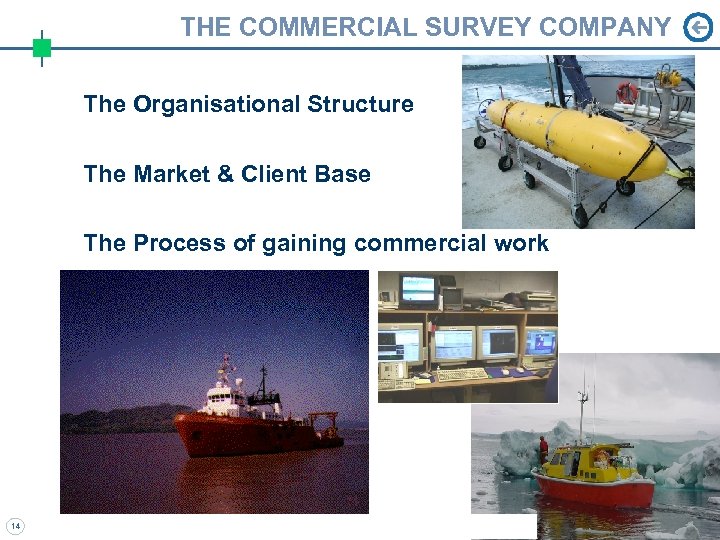  THE COMMERCIAL SURVEY COMPANY The Organisational Structure The Market & Client Base The
