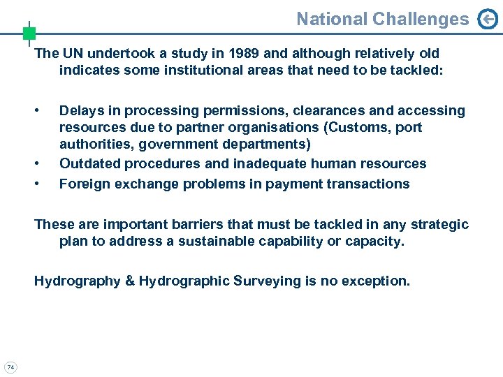 National Challenges The UN undertook a study in 1989 and although relatively old indicates