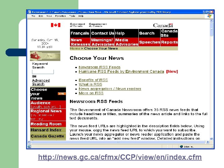 http: //news. gc. ca/cfmx/CCP/view/en/index. cfm 