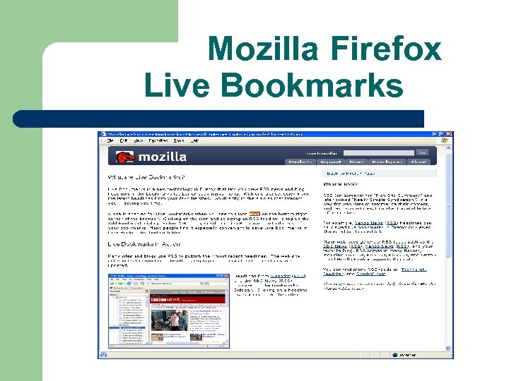 Mozilla Firefox Live Bookmarks 