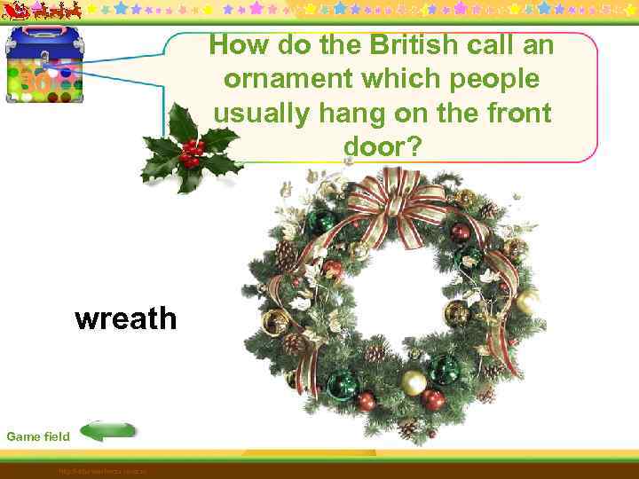 How do the British call an ornament which people usually hang on the front