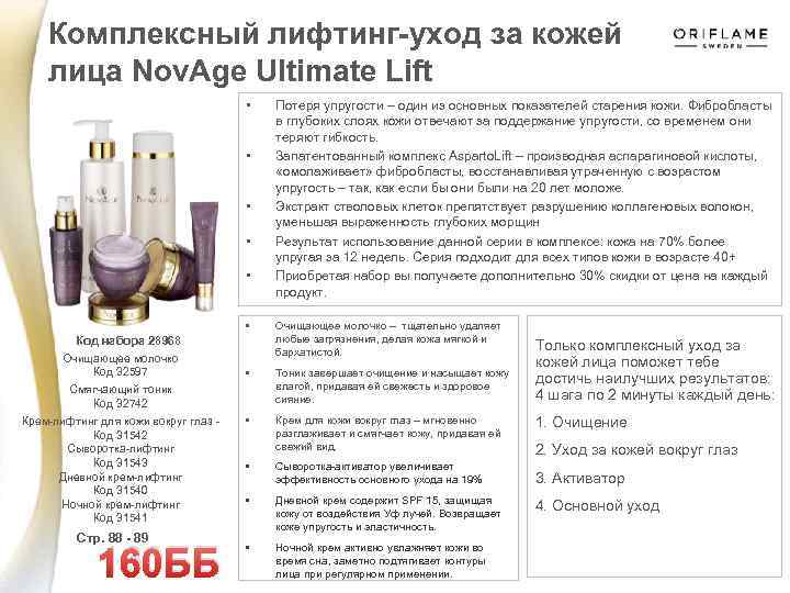 Комплексный лифтинг-уход за кожей лица Nov. Age Ultimate Lift • • • Потеря упругости