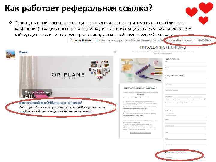 Как работает реферальная ссылка? v Потенциальный новичок проходит по ссылке из вашего письма или