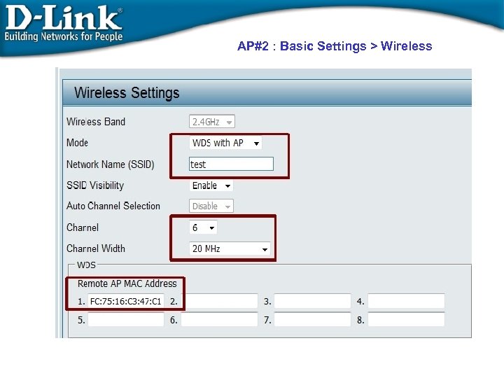 AP#2 : Basic Settings > Wireless 