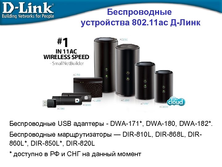 Беспроводные устройства 802. 11 ac Д-Линк Беспроводные USB адаптеры - DWA-171*, DWA-180, DWA-182*. Беспроводные