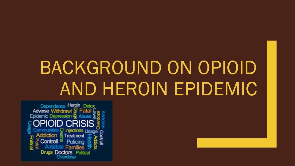 BACKGROUND ON OPIOID AND HEROIN EPIDEMIC 