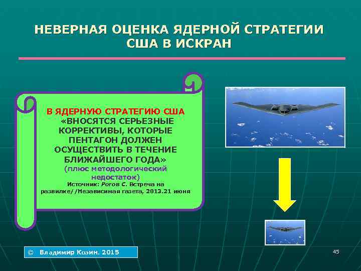 НЕВЕРНАЯ ОЦЕНКА ЯДЕРНОЙ СТРАТЕГИИ США В ИСКРАН В ЯДЕРНУЮ СТРАТЕГИЮ США «ВНОСЯТСЯ СЕРЬЕЗНЫЕ КОРРЕКТИВЫ,