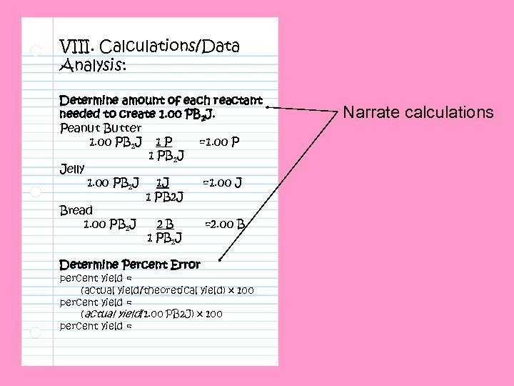 VIII. Calculations/Data Analysis: Determine amount of each reactant needed to create 1. 00 PB