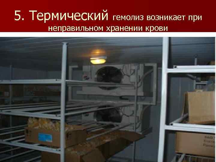5. Термический гемолиз возникает при неправильном хранении крови 