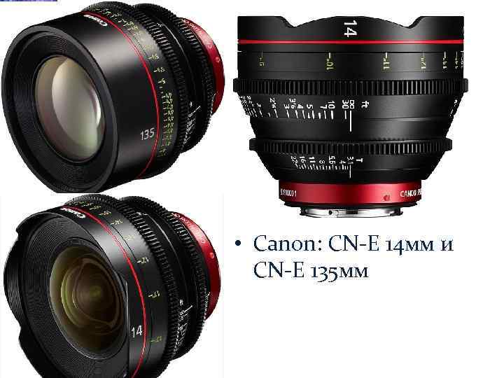  • Canon: CN-E 14 мм и CN-E 135 мм 
