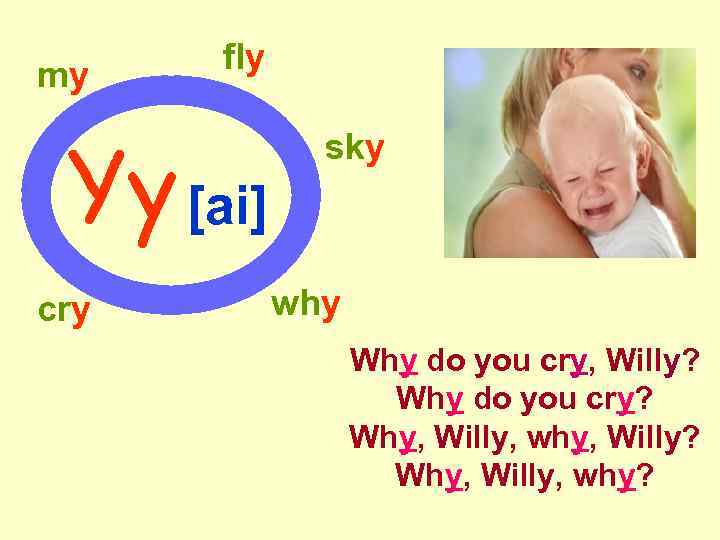 my fly Yy [ai] cry sky why Why do you cry, Willy? Why do