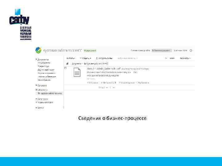 Сведения о бизнес-процессе 