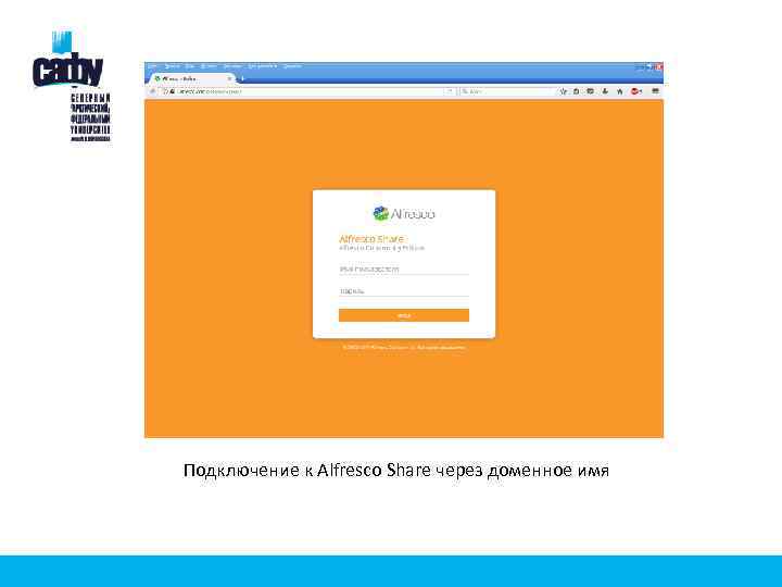 Подключение к Alfresco Share через доменное имя 