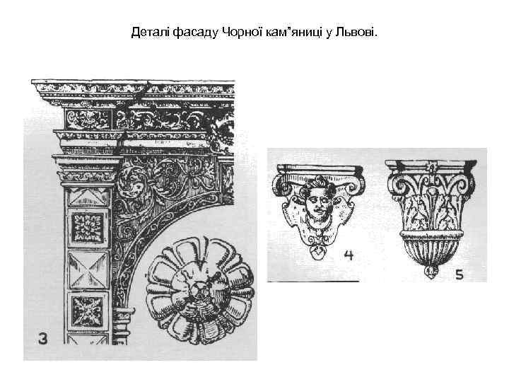 Деталі фасаду Чорної кам”яниці у Львові. 