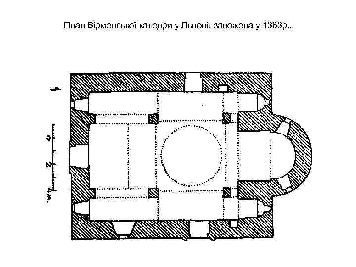 План Вірменської катедри у Львові, заложена у 1363 р. , 