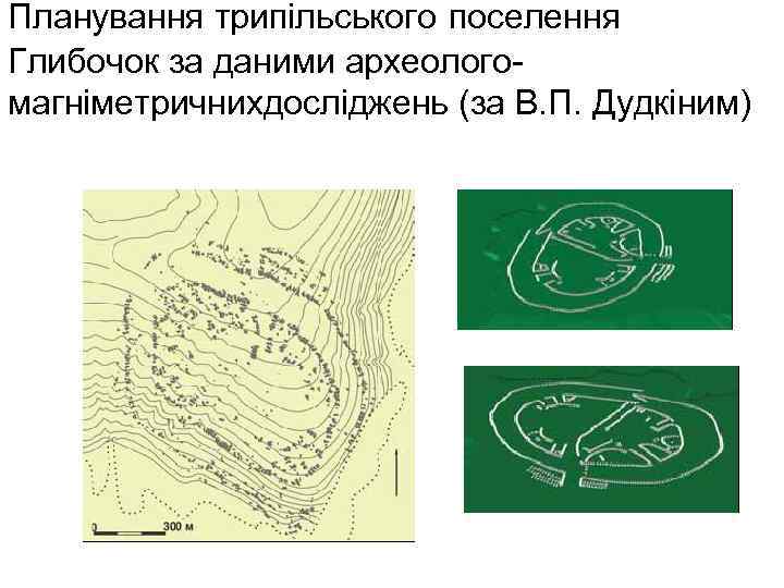 Планування трипільського поселення Глибочок за даними археологомагніметричнихдосліджень (за В. П. Дудкіним) 