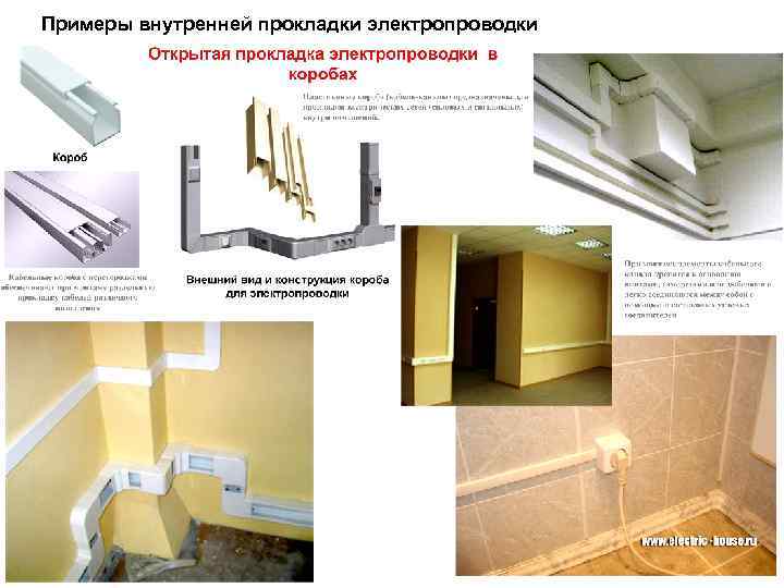 Примеры внутренней прокладки электропроводки 