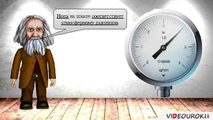 Ноль на шкале соответствует атмосферному давлению. 