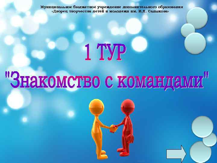 Муниципальное бюджетное учреждение дополнительного образования «Дворец творчества детей и молодежи им. И. Х. Садыкова»