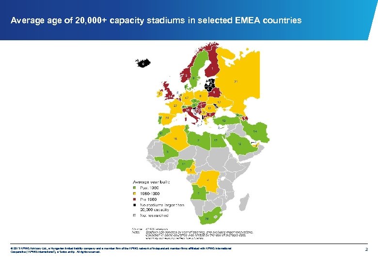 Average of 20, 000+ capacity stadiums in selected EMEA countries © 2013 KPMG Advisory