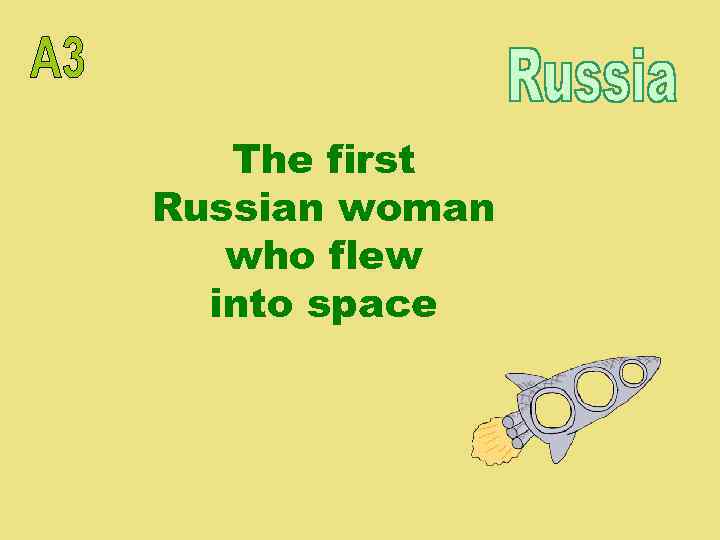 The first Russian woman who flew into space 