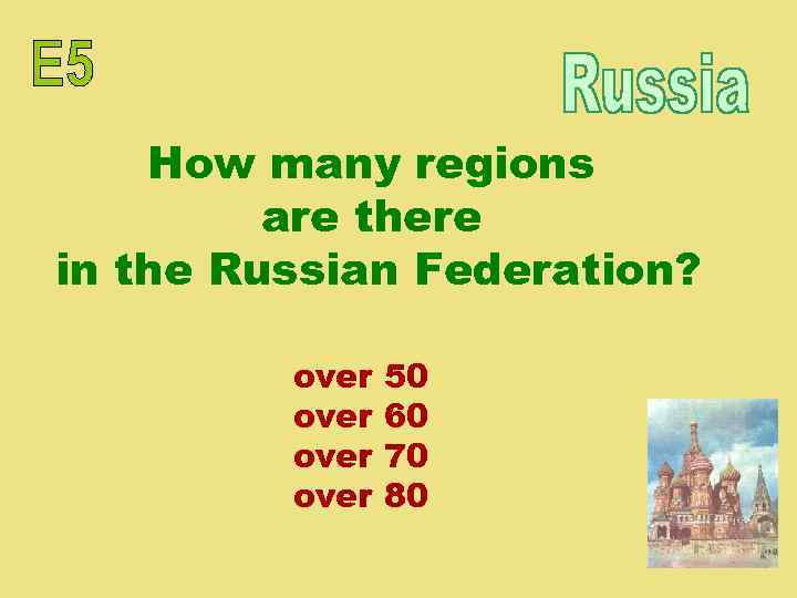 How many regions are there in the Russian Federation? over 50 60 70 80