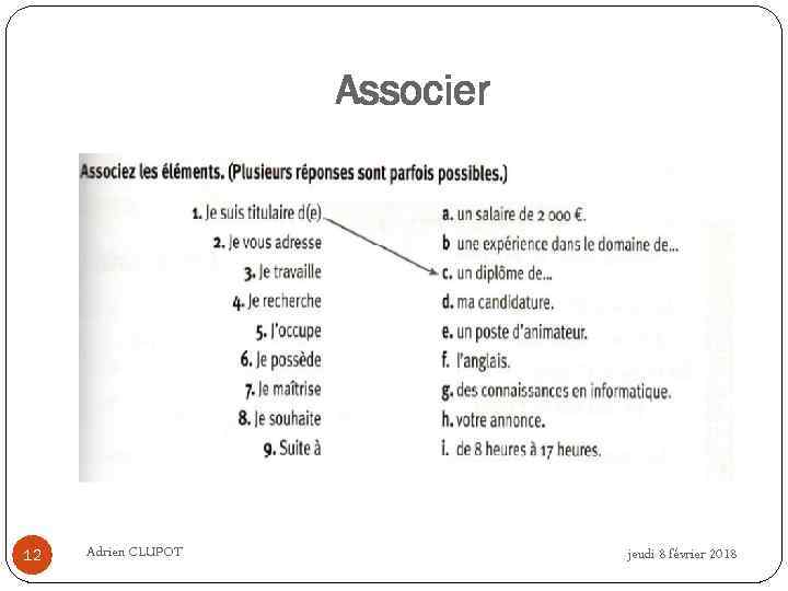 Associer 12 Adrien CLUPOT jeudi 8 février 2018 