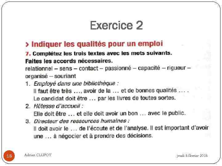 Exercice 2 18 Adrien CLUPOT jeudi 8 février 2018 