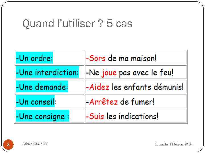 Quand l’utiliser ? 5 cas 8 Adrien CLUPOT dimanche 11 février 2018 