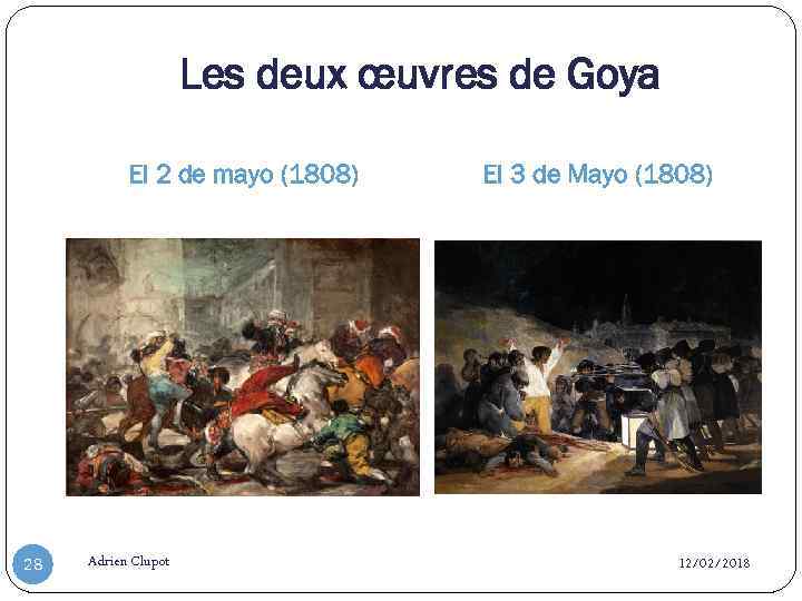 Les deux œuvres de Goya El 2 de mayo (1808) 28 Adrien Clupot El