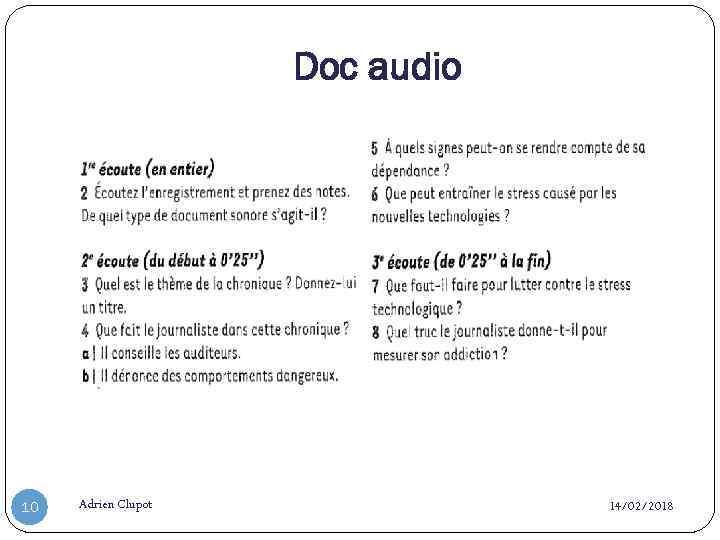 Doc audio 10 Adrien Clupot 14/02/2018 