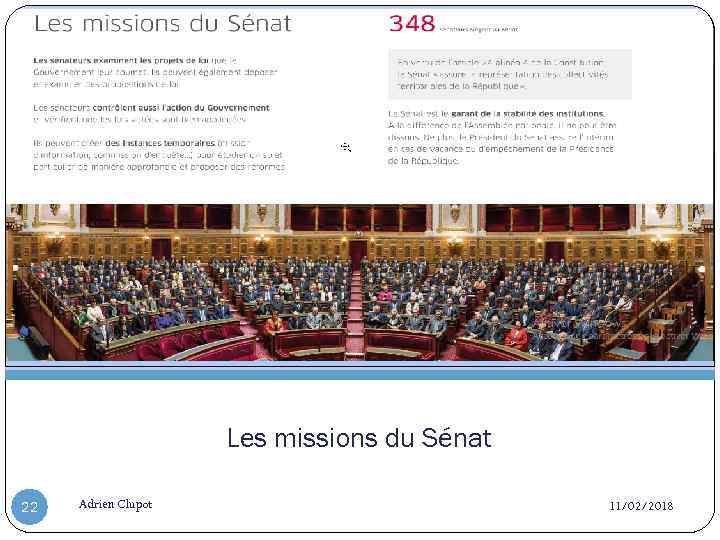 Les missions du Sénat 22 Adrien Clupot 11/02/2018 