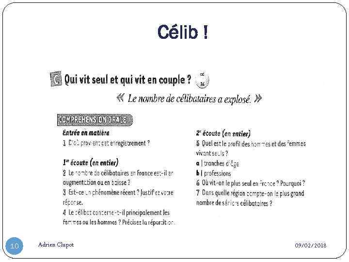 Célib ! 10 Adrien Clupot 09/02/2018 