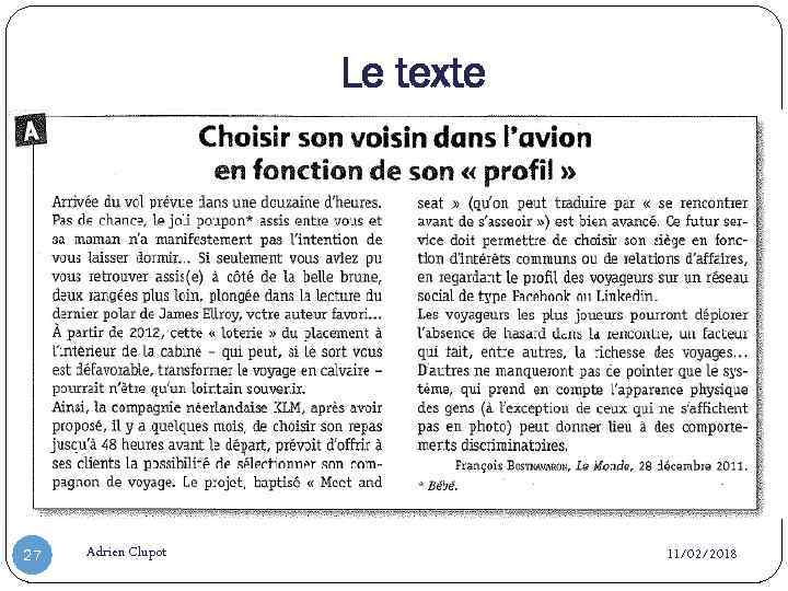 Le texte 27 Adrien Clupot 11/02/2018 