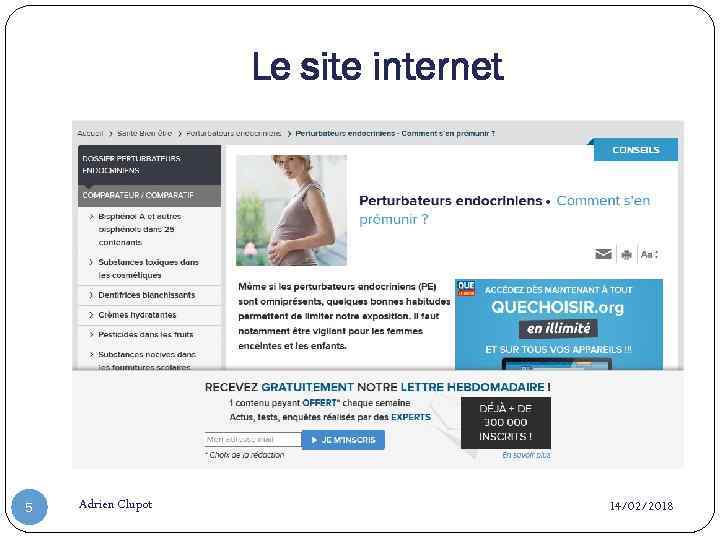 Le site internet 5 Adrien Clupot 14/02/2018 