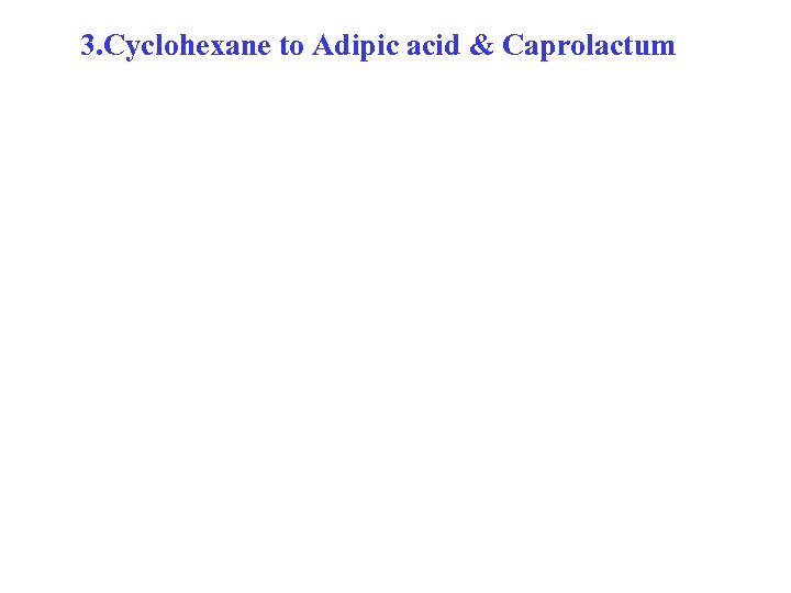 3. Cyclohexane to Adipic acid & Caprolactum 