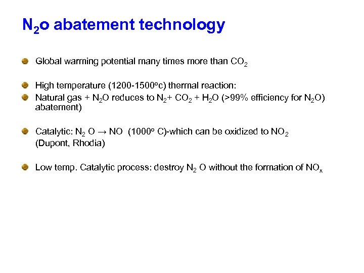 N 2 o abatement technology Global warming potential many times more than CO 2