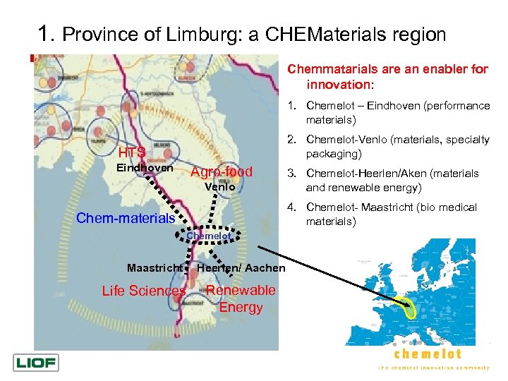 1. Province of Limburg: a CHEMaterials region Chemmatarials are an enabler for innovation: 1.