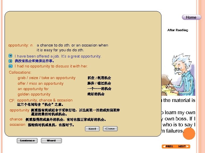 Before Reading Global Reading opportunity: n. a chance to do sth. or an occasion